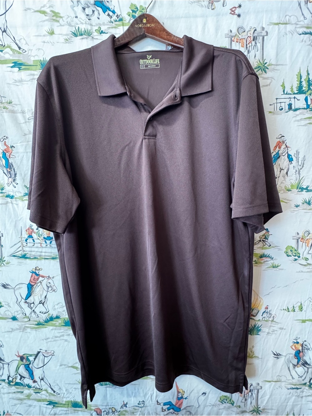 Outdoor Life Men's Polo Shirt - Brown. Size XXL